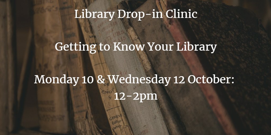 TCDPGAdvisory's tweet photo. The Getting to know your Trinity Library Drop-in Clinic takes place next Monday and Wednesday from 12-2pm. This is a relaxed way for new #postgradstudents to ask questions about the Library, chat to fellow students about top library tips and connect with their Subject Librarian. https://t.co/gWRtnaXUzw