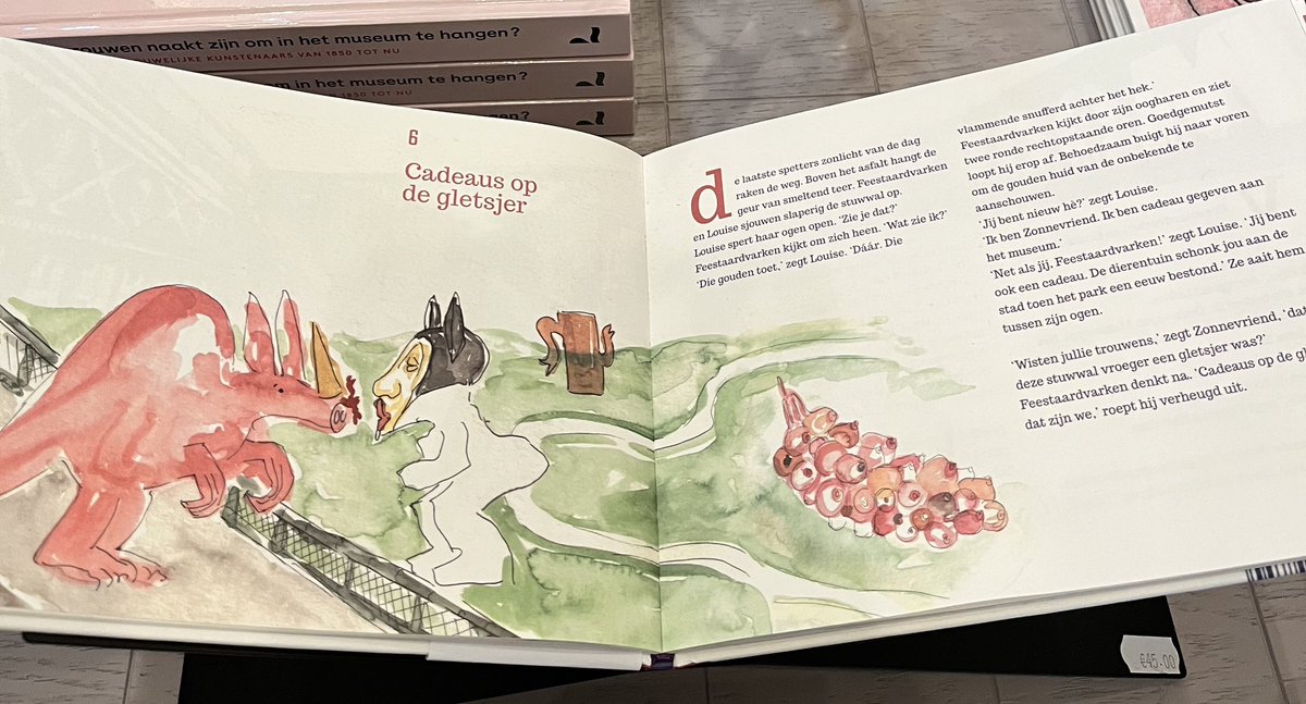 MuseumArnhem's tweet photo. KINDERBOEKENWEEK | ‘Wisten jullie trouwens,’ zegt Zonnevriend, ‘dat deze stuwwal vroeger een gletsjer was?’
‘Feestaardvarken leeft!’ Is een uniek #Arnhems boek, vraag ernaar in de museumwinkel!
#kinderboekenweek #leestip #winkel #museumarnhem https://t.co/OLwwi81Ax5