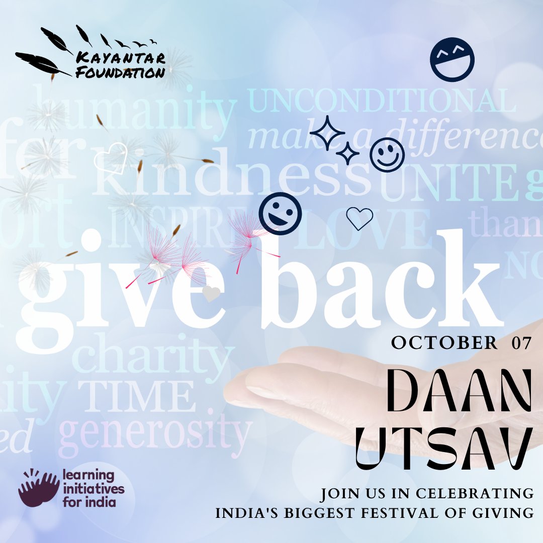 KayantarF's tweet photo. Kayantar is encouraging schoolchildren to be thankful and to give back to society through this Daan utsav 2022, which is being organized in partnership with LIFI. Join us today as we plant trees and make gratitude cards.
#daanutsav #joyofgiving #joyofgivingweek #donate #india https://t.co/DQYnAU1ue2