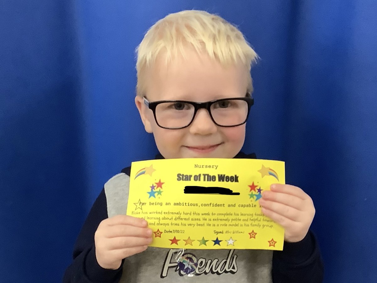 Bendigedig to our Nursery ”Seren Yr Wythnos” you have been a super star all week , completing all your tasks and showing what lovely manners you have! Da Iawn! ⭐️👏🏻⭐️ #AmbitiousCapableLearner #Polite