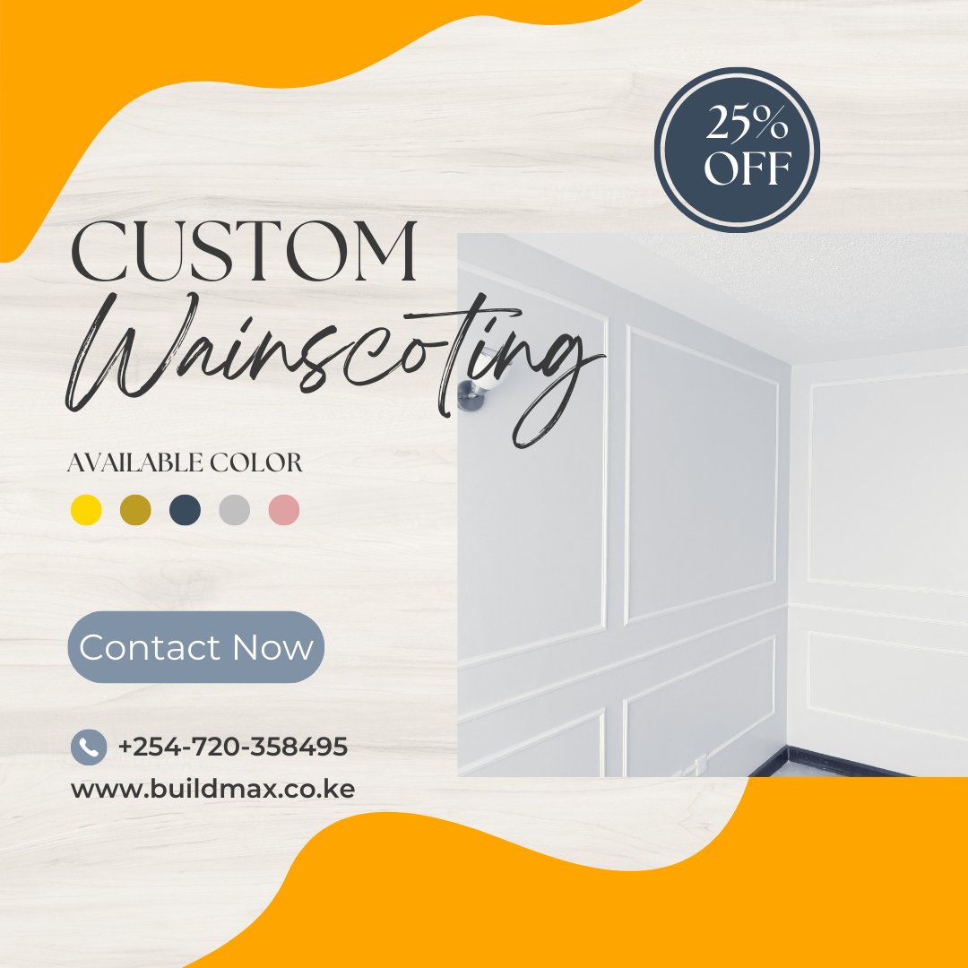 Quality wainscoting design, supply and fix.  #Interiordesign #Wainscoting #Buildmax #ConstructionKe