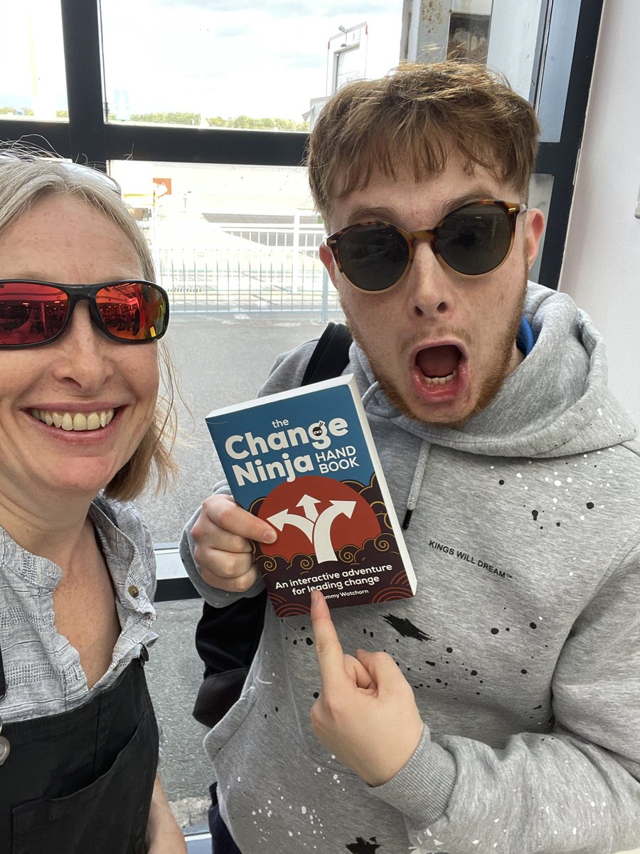 TamWatchorn's tweet photo. European leg of The Change Ninja Handbook book tour has kicked off with some #ninja moves 

#ChangeNinja https://t.co/o8FsX9rUb5
