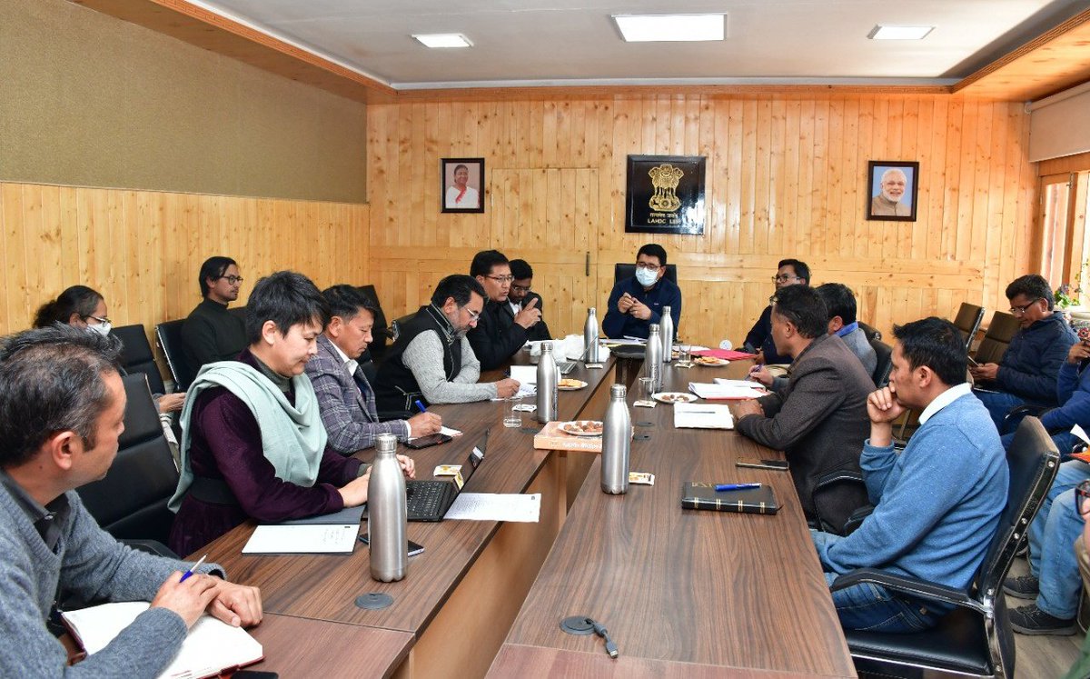 LAHDC LEH (@lahdc_leh) on Twitter photo CEC <a href="/tashi_gyalson/">Tashi Gyalson</a> chairs follow-up meeting to review preparation for #SMDSXI to be held in Leh from Oct 9-12.
<a href="/lg_ladakh/">Office of the Lt. Governor, Ladakh</a> <a href="/jtnladakh/">Jamyang Tsering Namgyal</a> <a href="/Angchuk5/">Dy.Chairman LAHDC Leh</a> <a href="/yakzee_tashi/">Tashi Yakzee 🇮🇳</a> <a href="/StanChosphel/">Stanzin Chosphel</a> <a href="/JigmetTakpa/">JIGMET TAKPA</a> <a href="/DC_Leh_Official/">Deputy Commissioner Leh</a> <a href="/DIPR_Leh/">DIPR Leh</a> <a href="/ddnewsladakh/">DD NEWS LADAKH</a> <a href="/SdfLadakh/">Sustainable Development Forum Ladakh (SDFL)</a> <a href="/IMI_Info/">Integrated Mountain Initiative</a> CEC <a href="/tashi_gyalson/">Tashi Gyalson</a> chairs follow-up meeting to review preparation for #SMDSXI to be held in Leh from Oct 9-12.
<a href="/lg_ladakh/">Office of the Lt. Governor, Ladakh</a> <a href="/jtnladakh/">Jamyang Tsering Namgyal</a> <a href="/Angchuk5/">Dy.Chairman LAHDC Leh</a> <a href="/yakzee_tashi/">Tashi Yakzee 🇮🇳</a> <a href="/StanChosphel/">Stanzin Chosphel</a> <a href="/JigmetTakpa/">JIGMET TAKPA</a> <a href="/DC_Leh_Official/">Deputy Commissioner Leh</a> <a href="/DIPR_Leh/">DIPR Leh</a> <a href="/ddnewsladakh/">DD NEWS LADAKH</a> <a href="/SdfLadakh/">Sustainable Development Forum Ladakh (SDFL)</a> <a href="/IMI_Info/">Integrated Mountain Initiative</a>