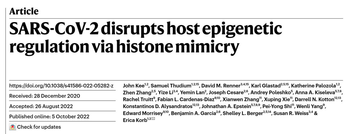giorgilab's tweet photo. Fresh from the press: SARS-CoV-2 #ORF8 encodes for a protein that distrupts host epigenetic regulation via histone mimicry
https://t.co/QgRnX0w4Zj https://t.co/fg8KGixtrC