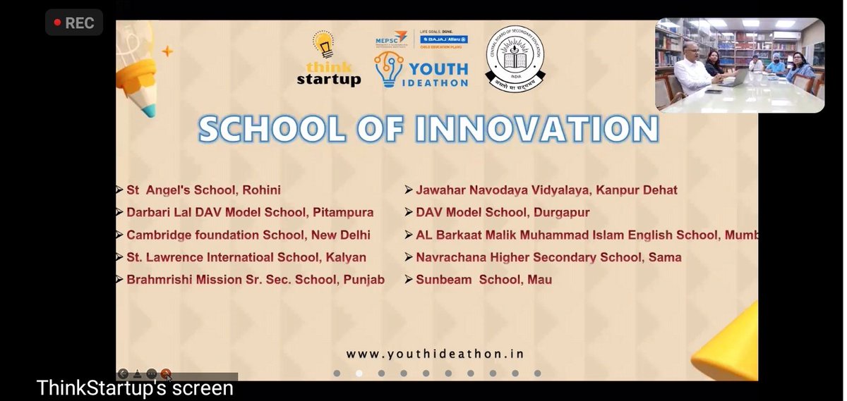 DehatJnv's tweet photo. @CommissionerNVS  Another feather 🪶 in the cap. Today during the zoom meeting with @ThinkStartup1, @DehatJnv is declared as  "SCHOOL OF INNOVATION" for submitting innovative ideas for Youth Ideathon competition organised by CBSE @cbseindia29 &amp; MEPSC @MEPSCindia @BajajAllianzLIC https://t.co/soKqnGO72w