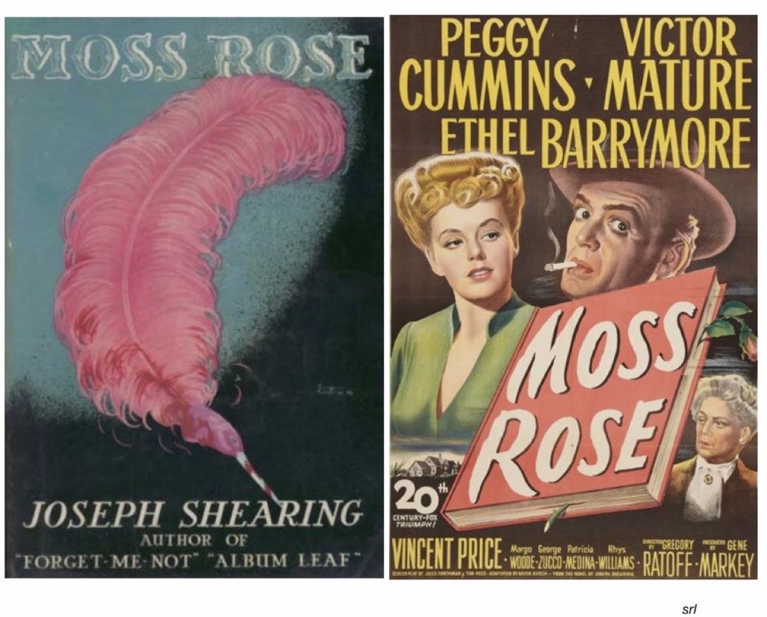 SaveRedlandLibr's tweet photo. 12:55pm TODAY on @TalkingPicsTV 

The 1947 #Mystery #Thriller film🎥 “Moss Rose” directed by #GregoryRatoff from #JulesFurthman’s screenplay based on #NivenBusch’s adaptation of #JosephShearing’s 1934 novel📖

🌟#PeggyCummins #VictorMature #EthelBarrymore #VincentPrice

#FilmNoir https://t.co/UivhzuVzNh