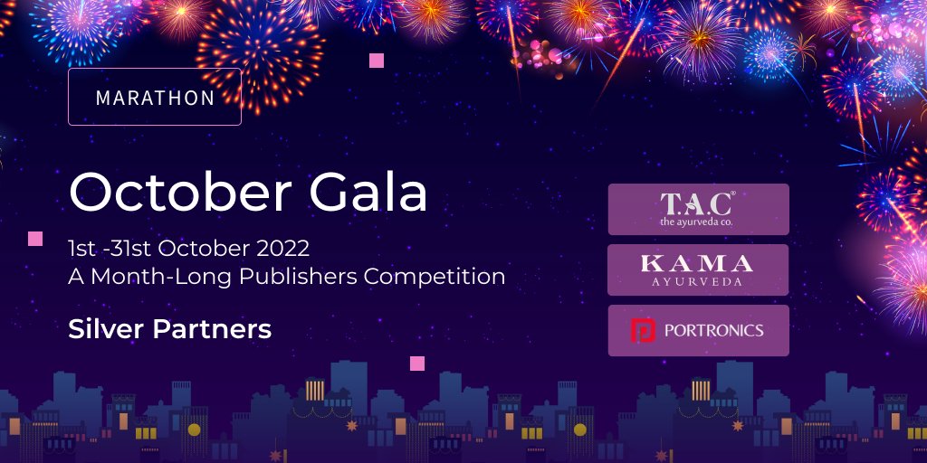 admitadin's tweet photo. October Gala 2022, a month-long publishers competition is now live!
🦸Participating brands- Silver Partners
🔸@TheAyurvedaCo_
🔸@KamaAyurveda
🔸@Portronics
To Register➡️https://t.co/S3rhUBvlcD
#AdmitadIndia #OctoberGala #publisherscompetition #extraearning #bonus https://t.co/NsROOXrtpZ