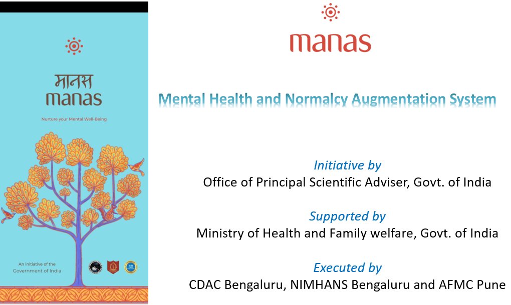CDACBengaluru's tweet photo. MANAS App to be launched SOON! MANAS initiative is endorsed by #PMSTIAC &amp; developed by @CDACBengaluru, @mheduNIMHANS &amp; #AFMC
@MoHFW_INDIA, @cdacindia, @EduMinOfIndia, @PMOIndia, @PrinSciAdvOff @GoI_MeitY, @NIMHANS_BLR https://t.co/Yv5WSIbCAp