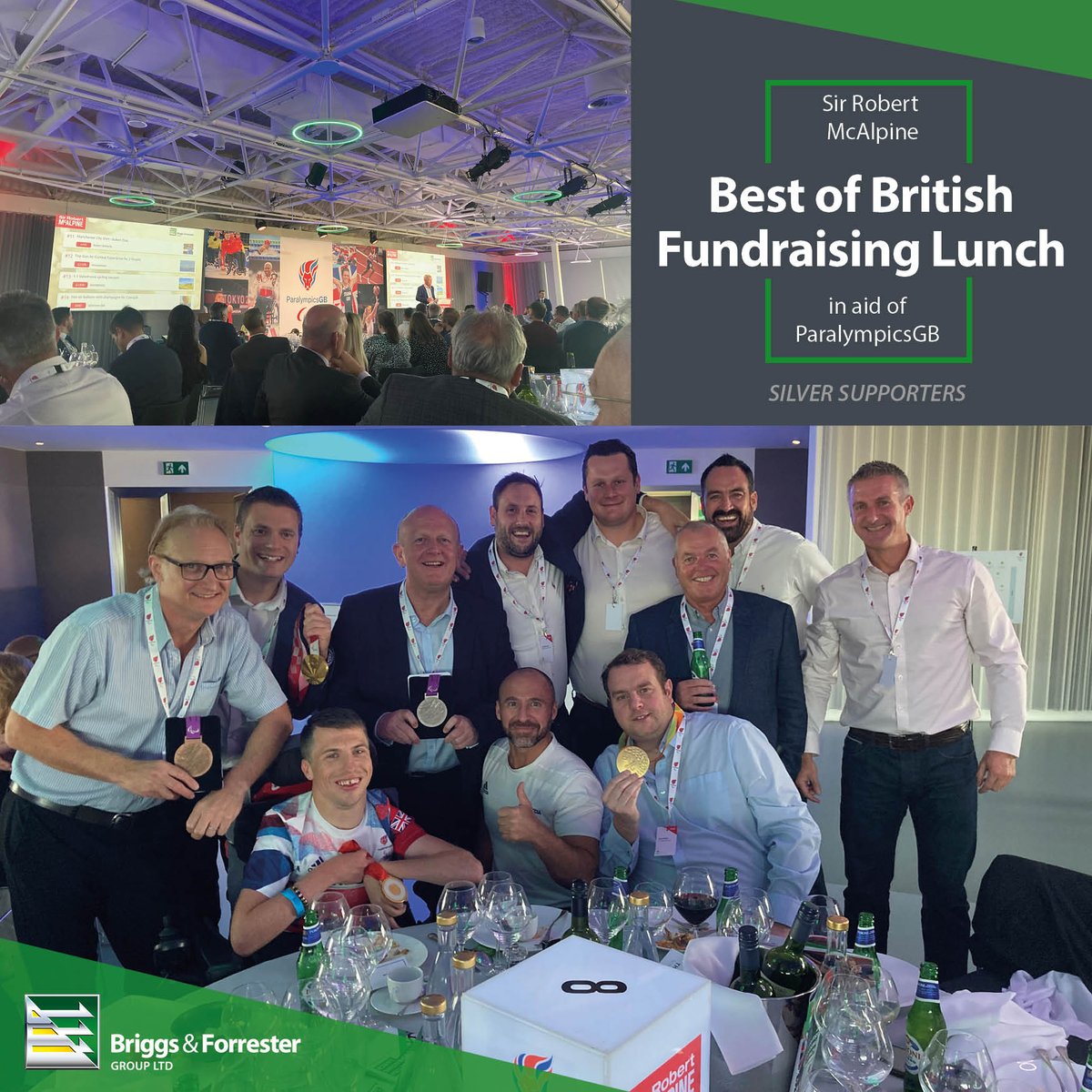 BriggsForrester's tweet photo. ⭐ Briggs & Forrester had a fantastic time yesterday as silver sponsors of Sir Robert McAlpine’s Best of British Fundraising Lunch, in aid of ParalympicsGB ⭐
Read more here: https://t.co/M5znCbN4HY
#excellenceateverylevel #paralympics #construction #fundraising https://t.co/QKpYtNFkPG