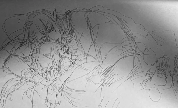 色紙でこの構図描けばよかったんでは!? しまった いやしかしこれはこれでいいのでいい 今回はアナログ下書きでした 下書きはアナログの方がいいんだと思います 