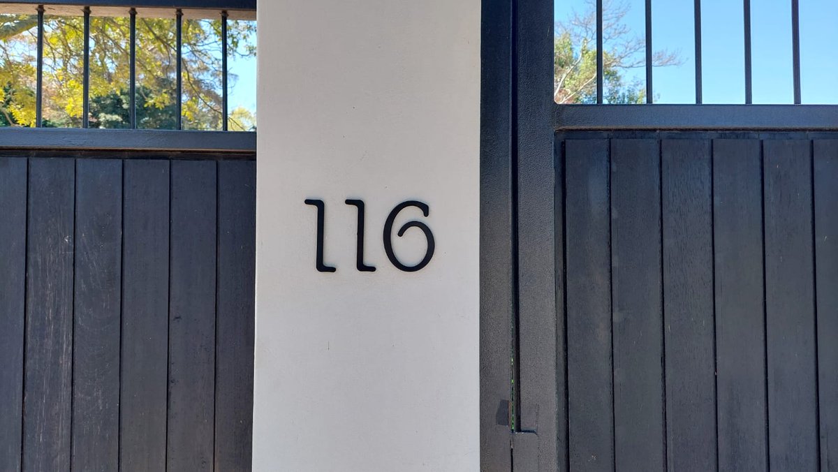 PurplePuppySt's tweet photo. Signage done and installed by Pieter. Laser cut aluminium, powder coated numbers.
#Signage #streetnumbers #creativity #lasercut #lasercutdesign https://t.co/bhI8rRI8Jw
