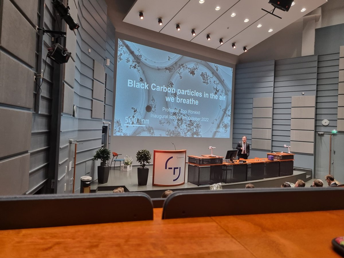 The inaugural lecture of Prof. Rönkkö tells about the Black carbon particles, their properties and sources. @TampereUni <a href="/RonkkoTopi/">Topi Rönkkö</a>