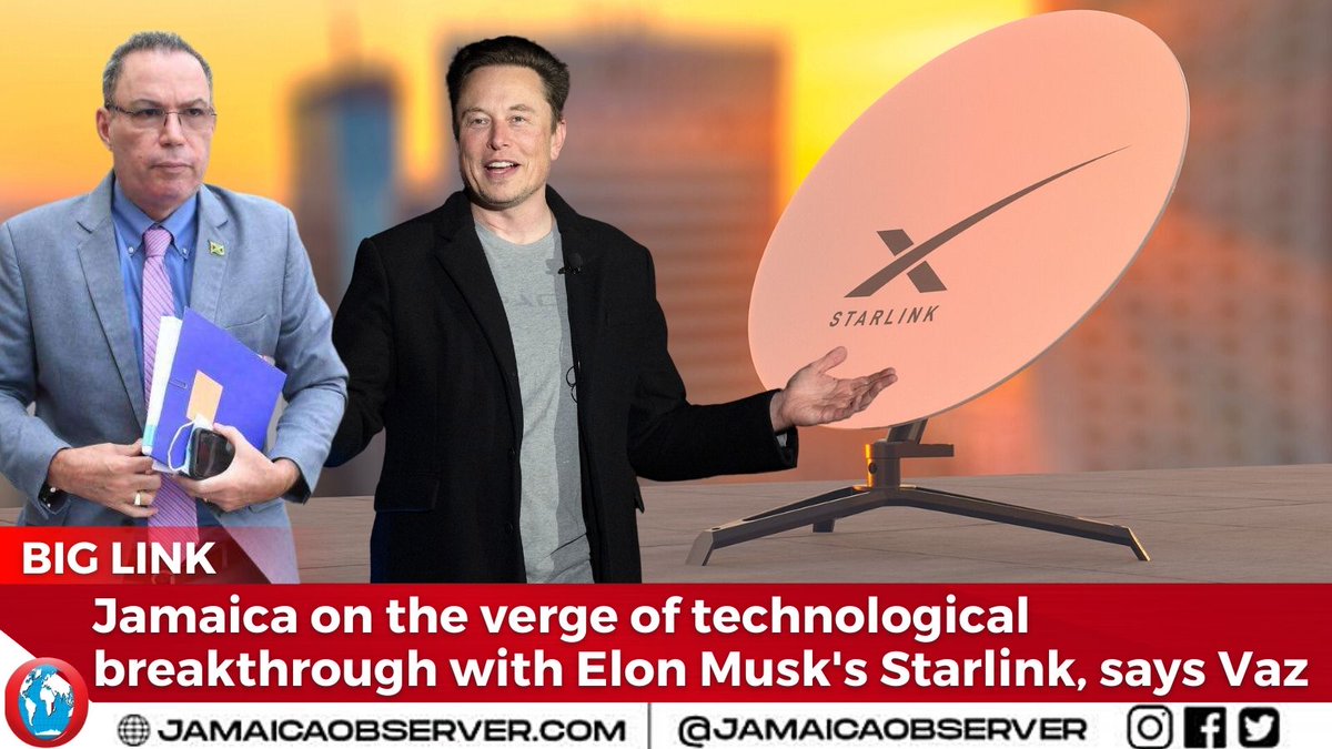 American billionaire Elon Musk's Starlink has been given the green light to start operating in Jamaica.

Starlink, which is owned by SpaceX, is the world's first and largest satellite constellation using a low Earth orbit to deliver broadband Internet.
jamaicaobserver.com/news/big-link/