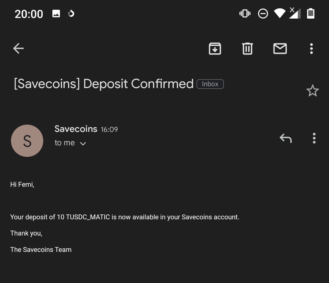 Drelick8's tweet photo. playing with TUSDC on @0xPolygon with the @SavecoinsHQ mobile app 🪂 https://t.co/QCIhlEK166