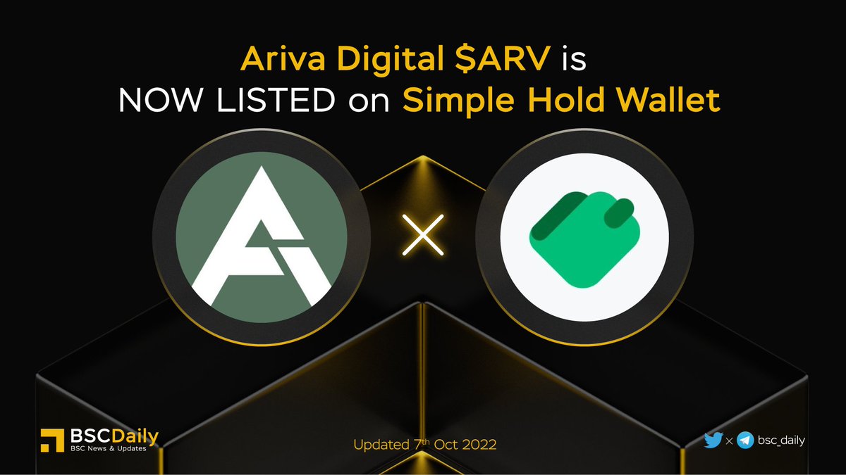 bsc_daily's tweet photo. 🎉 @ArivaCoin $ARV is NOW LISTED on @SimpleHold 🚀
$ARV - The new generation Cryptocurrency created for travel & tourism payment and reward system🔥
#SIMPLEHOLD - Light wallet for #Bitcoin, #Ethereum and many other assets.😍
#BNB #BSC #METAVERSE #WEB3 https://t.co/V9Mid5mFc6