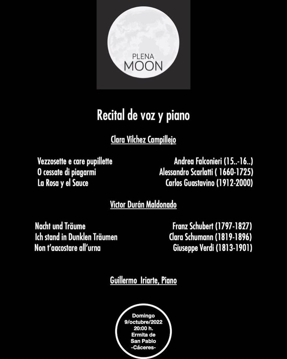 plenamoon's tweet photo. CARTEL Y PROGRAMA de última edición de 2022. Os esperamos vestidos de blanco y/o negro. https://t.co/dGiNCyUNbQ