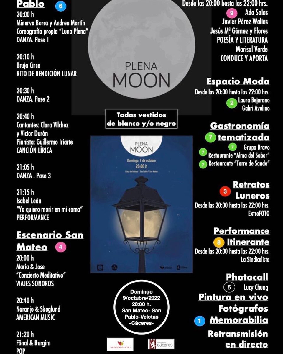 plenamoon's tweet photo. CARTEL Y PROGRAMA de última edición de 2022. Os esperamos vestidos de blanco y/o negro. https://t.co/dGiNCyUNbQ