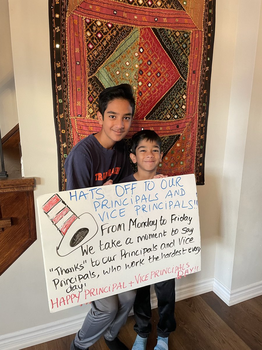 Happy Principal’s and Vice- Principal’s day! You guys are the best! It takes a village to raise a child! You are an important part of that village! <a href="/TribuneDrive/">Tribune Drive P.S.</a> <a href="/PeelSchools/">Peel District School Board</a> <a href="/ward_rich/">Rich Ward</a> @TerriFumo <a href="/csavory3/">Charlene Savory</a> <a href="/MsDSargeant/">Ms.Sargeant</a> 💙🧡💪🏻💐🎁👍