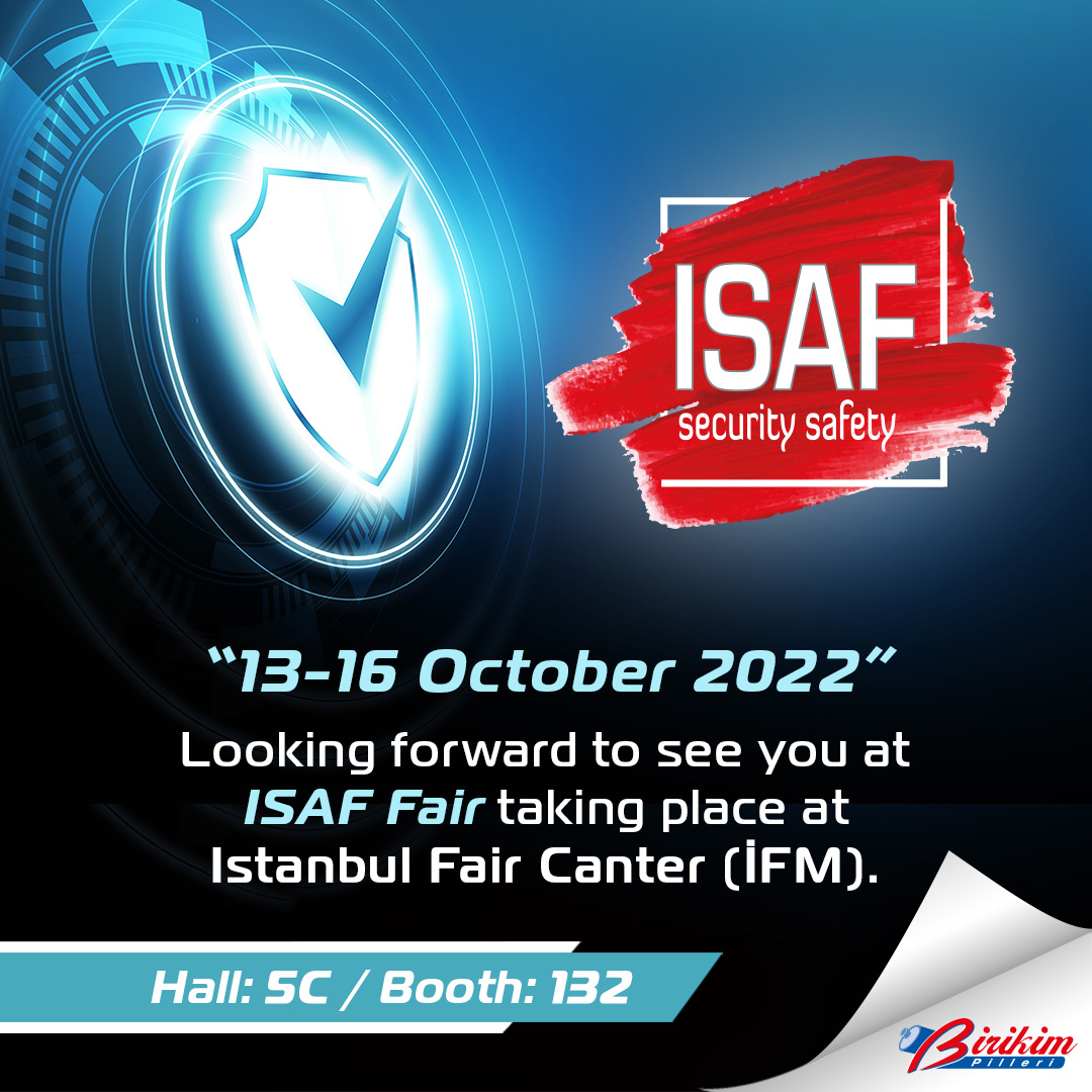 Looking forward to see you at #İSAF #Security #Fair taking place at #İstanbul Fair Center.

13-16 October 2022
Hall: 5C Booth: 132

Online registration is now : ow.ly/6HFP50L3RiT

#isafsecurity #istanbulfair #batterypack #Battery #batterystorage #isaffuari #imexfuari
