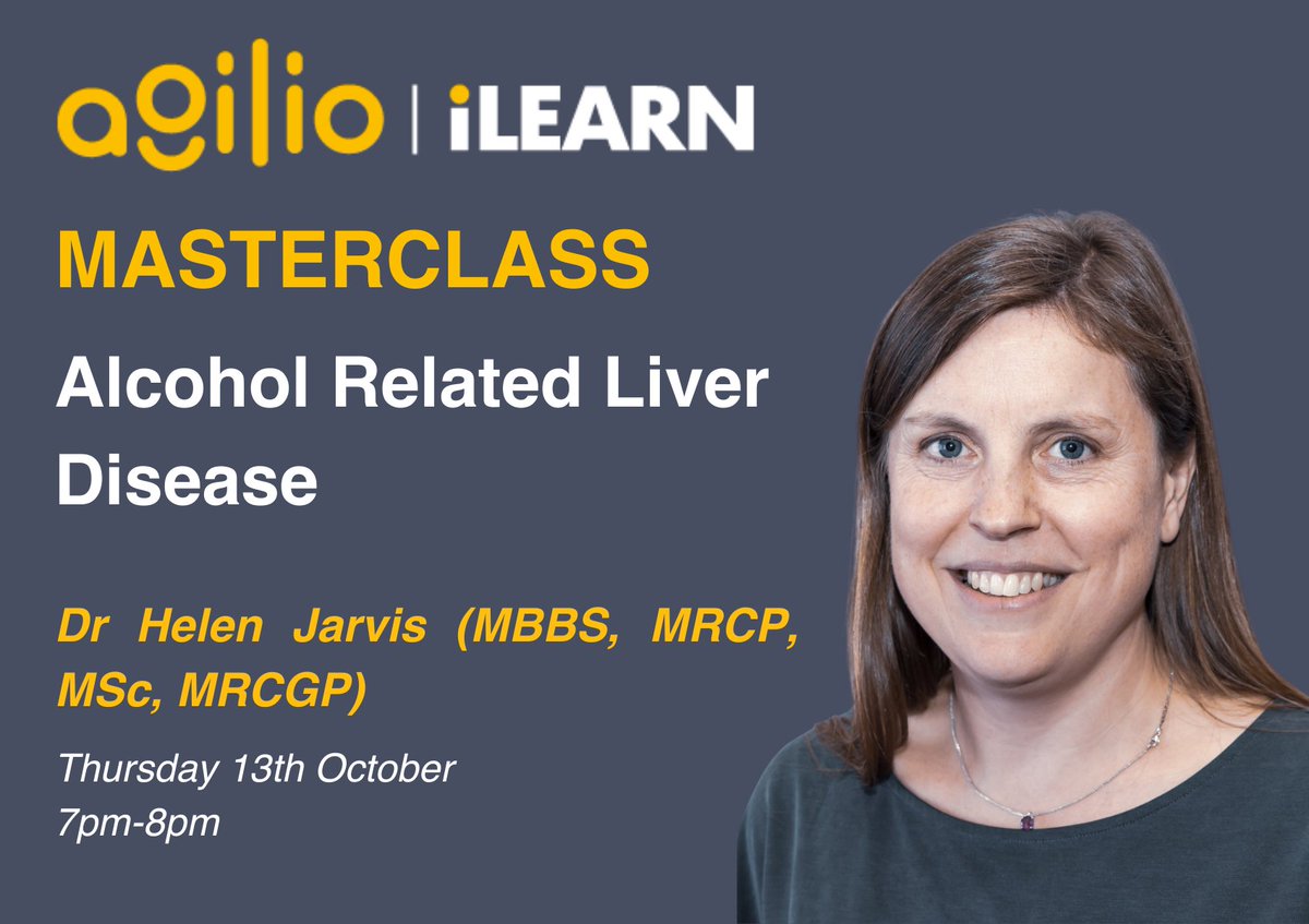 Agilio_PC's tweet photo. ⏰Our next Masterclass webinar in our Liver Disease series with Dr Helen Jarvis will take place on Thursday 13th October at 7pm.
To register ⬇️
https://t.co/euXnfPzyCa
#liverdisease #cpd #masterclasswebinar https://t.co/SD6h1Uvnqu