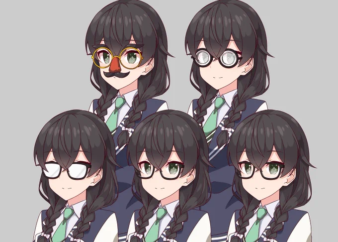 眼鏡差分はこれだけあればいいかな。 