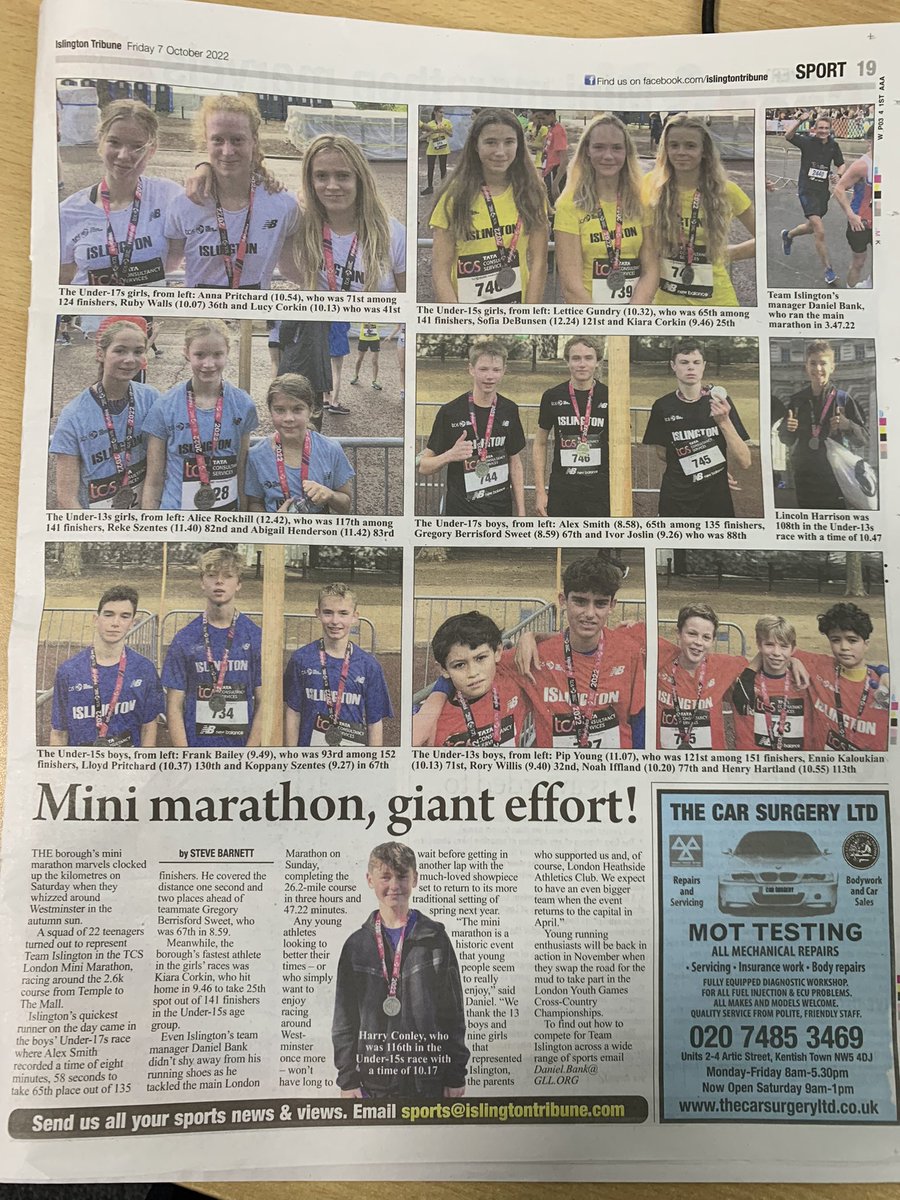 Islington LYG (@islingtonlyg) on Twitter photo Thank you <a href="/IslingtonTrib/">Islington Tribune</a> for sharing the achievements of our 22 runners at the TCS Mini London Marathon Championships. Well done to the runners who took part and <a href="/LondonHeathside/">London Heathside AC</a> for the ongoing support. Bring on the LYG Cross County on the 19th of November. Thank you <a href="/IslingtonTrib/">Islington Tribune</a> for sharing the achievements of our 22 runners at the TCS Mini London Marathon Championships. Well done to the runners who took part and <a href="/LondonHeathside/">London Heathside AC</a> for the ongoing support. Bring on the LYG Cross County on the 19th of November.