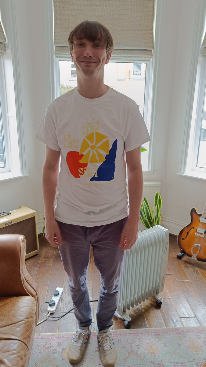 Tees arrived by some stroke of luck (nearly two weeks late). But in return God broke my boiler this morning. The smile isn't real, unfortunately the bowl head is. See yas @future_yard tonight with @astles @Bedroomsband @alesserversion @Harvest_Sun x