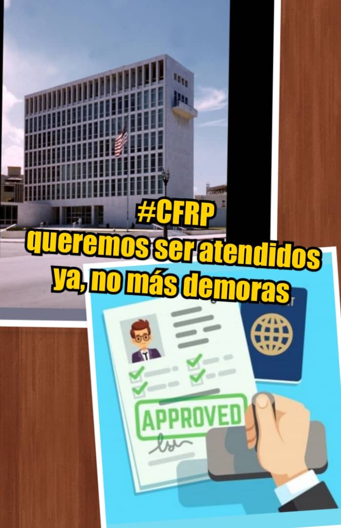 #CFRP
#CFRPentrevistadosenel2017 
#CFRPcitasprogramadas2017
#CFRPinvitacionesnuevas
#CFRPmasentrevistas 
#F1 #F2b #F3 #F4 #CP3 #Casossinaprobar #USCISCasospostales
<a href="/WHAAsstSecty/">Bureau of Western Hemisphere Affairs</a> <a href="/POTUS/">President Donald J. Trump</a> <a href="/Cartajuanero/">Juan S. Gonzalez</a> <a href="/USEmbCuba/">Embajada de los Estados Unidos en Cuba</a> <a href="/USCIS/">USCIS</a> <a href="/SecMayorkas/">ARCHIVED: Secretary Alejandro Mayorkas</a> <a href="/StateDept/">Department of State</a>