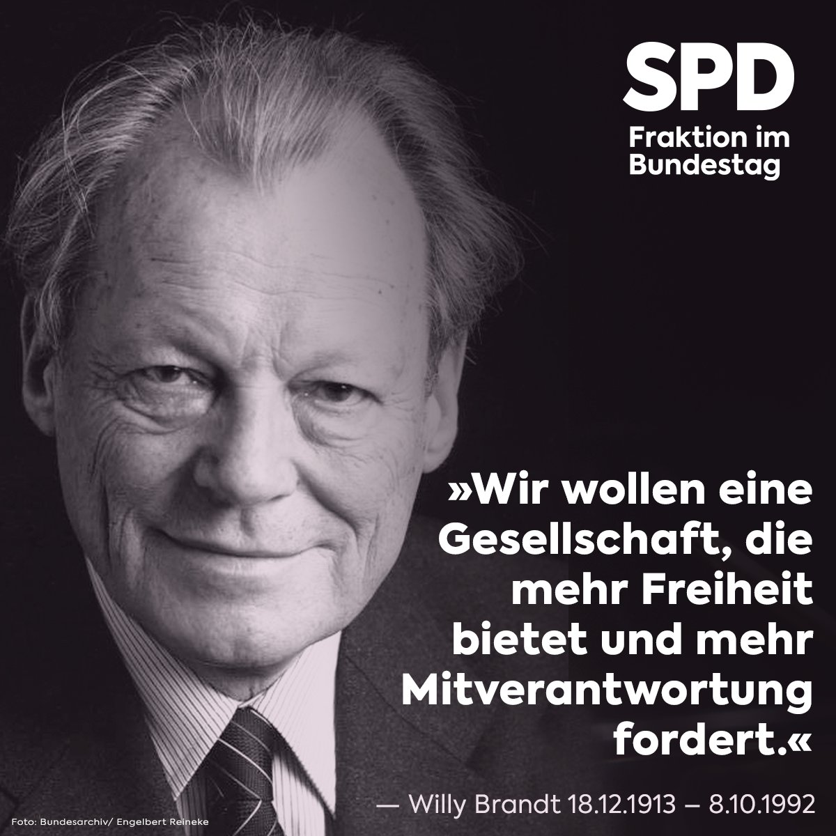 Vor 30 Jahren ist Willy Brandt gestorben. Er war Regierender Bürgermeister von Berlin, der erste sozialdemokratische Kanzler der Bundesrepublik und ein großer Parlamentarier. Wir verneigen uns vor einem der größten Staatsmänner, die Deutschland je hervorgebracht hat. #WillyBrandt