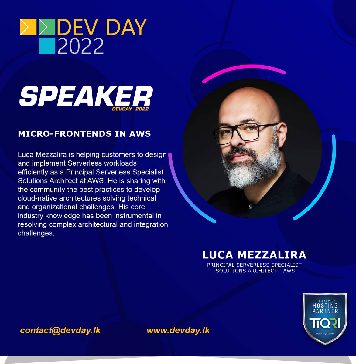 devdaysl's tweet photo. Luca Mezzalira

DEV DAY SL Digital Conference 2022

“Micro-Frontends in AWS”

More Info: https://t.co/M4Rzau5xAu

#devday2022 #SoftwareDeveloperConference #rekindlethedigitalrenaissance https://t.co/Fm2GQMgfBi