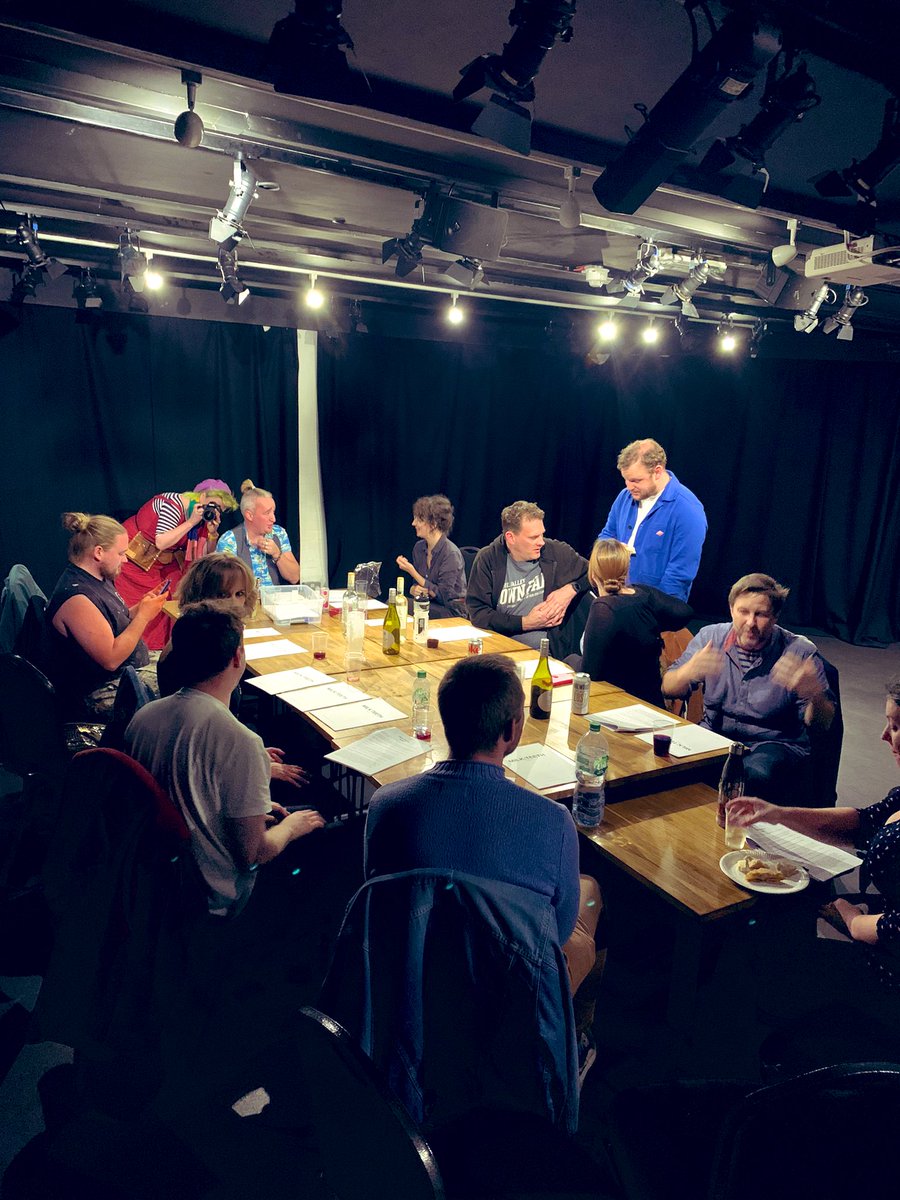 LauraDrakeC's tweet image. Spent last night deliciously at @GreenwichTheatr, Cab Sauv, mini sausage rolls and all, plus a group of the finest creative angels, all for a table reading of  @rum_luck’s next production #MILKTEETH. 

A lovely week if you ask me!