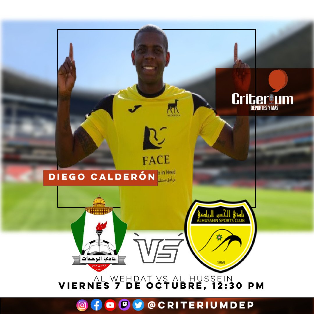 CriteriumDep's tweet photo. #ColombianosEnElExterior
@CriteriumDep 🌍🗺️
الدوري الأردني للمحترفين 🇯🇴
☕- Diego Calderón (SUPLENTE) #AlHusseinSC 🆚 #AlWehdat - 12:30 PM #PremierJordania- 🇨🇴
#AlWehdat - 2° - 43 puntos
#AlHuseein - 3° - 38 puntos
📺📱JRTV
⚠️🔈Fecha 19
🏟️ King Abdullah International Stadium https://t.co/WhPu2Elh3Q