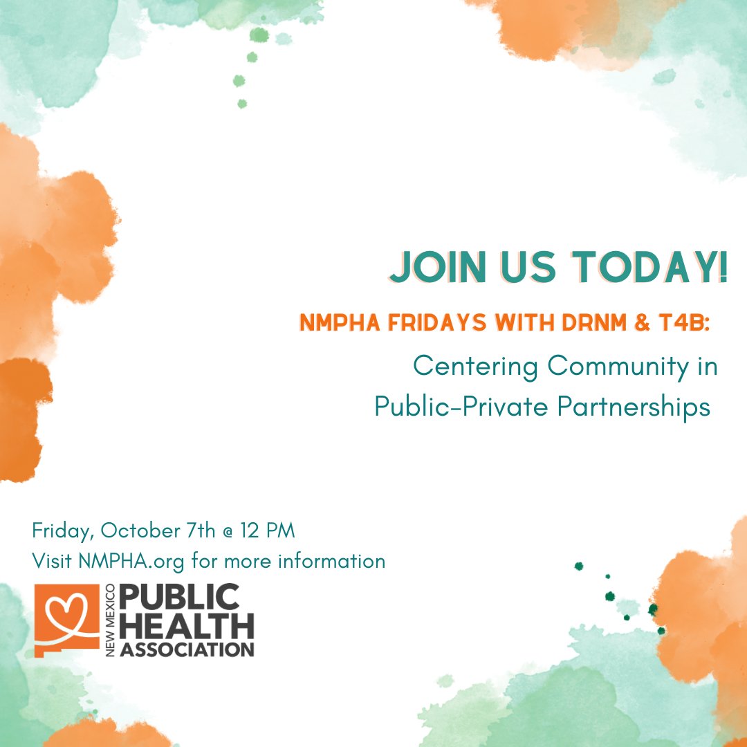Join us TODAY for NMPHA Fridays at 12 PM! Visit bit.ly/3SDuMOl for more information.
