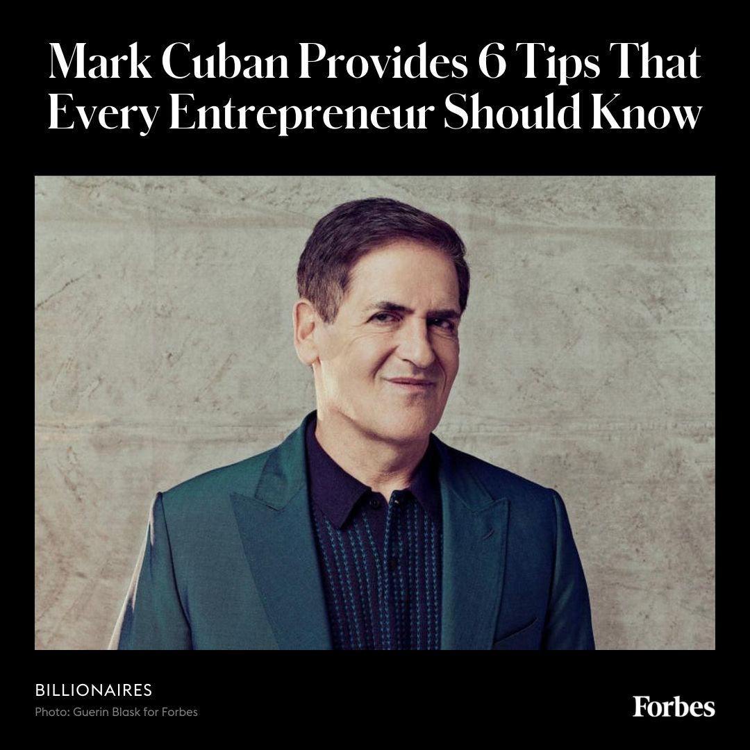 Forbes's tweet photo. Mark Cuban doesn’t just play an investor on TV, he really does love helping entrepreneurs. https://t.co/aTWgZFzVn6 https://t.co/c9x4zUtPTd