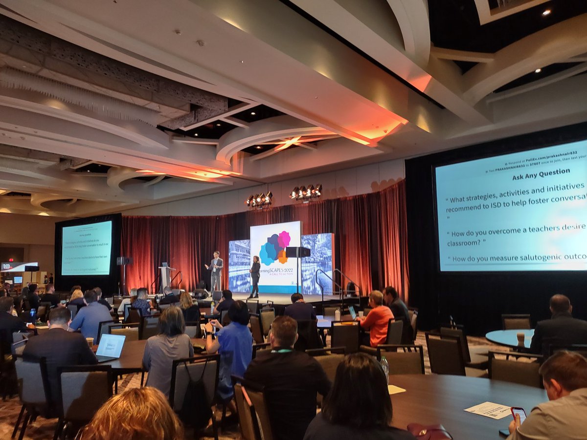 StevenClarkAIA's tweet photo. Super Session at #LearningSCAPES with @prakashnair challenging us to integrate researched based student health well-being elements into school design. Word of the day is Salutogenesis! https://t.co/ssxGIsgBTD