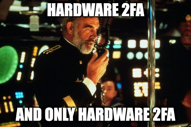 InfosecTurdFerg's tweet photo. For Cybersecurity Awareness Month I only have one thing I'd like for people to learn #infosec #hardware2fa https://t.co/pZKMmljzWz