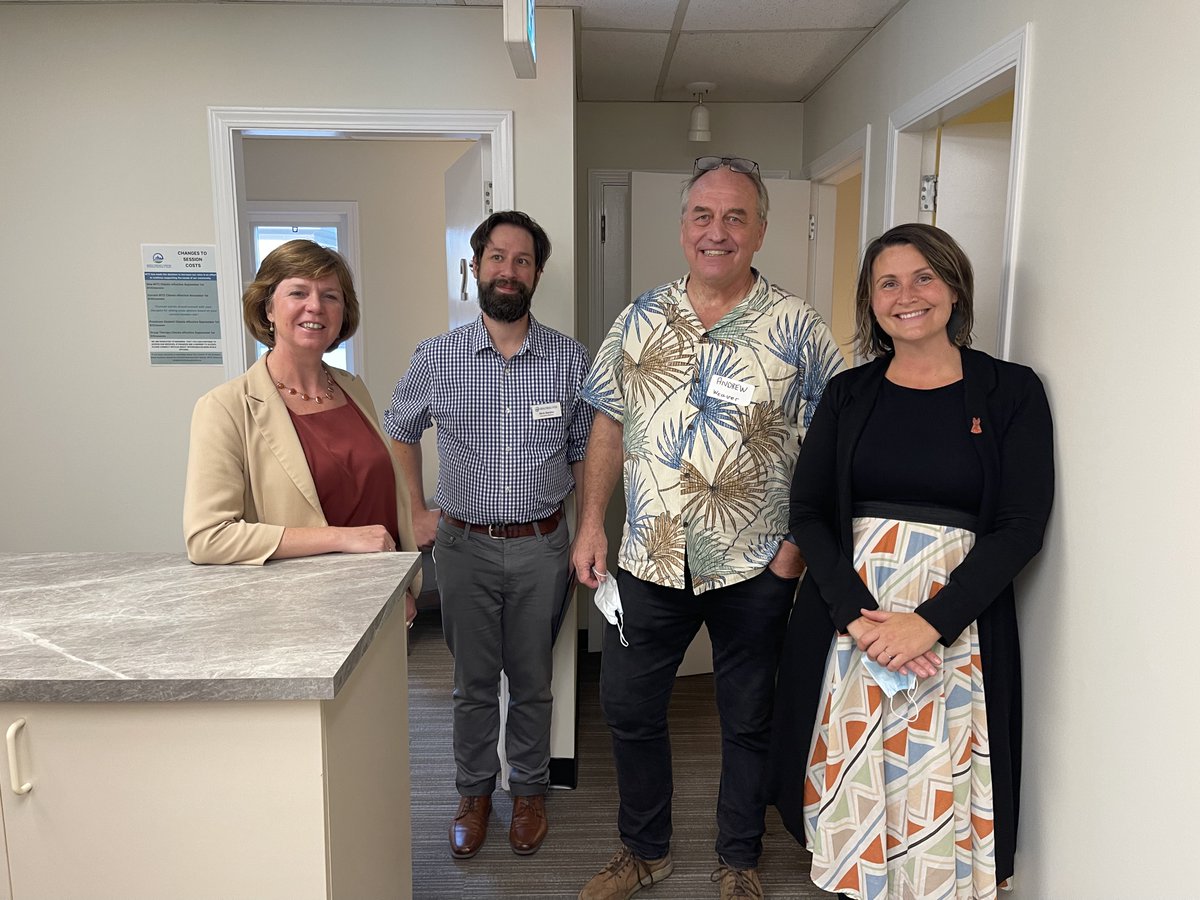 We were honoured to have the Minister of Mental Health &amp; Addictions, <a href="/s_malcolmson/">Sheila Malcolmson</a>, &amp; Parliamentary Secretary for Gender Equity, <a href="/GraceALore/">Grace Lore</a>, attend the Grand Opening of The Men's Therapy Centre <a href="/therapy_men/">Men's Therapy Centre</a> last night. Exec. Director Nick Sandor toured them around the new space!
