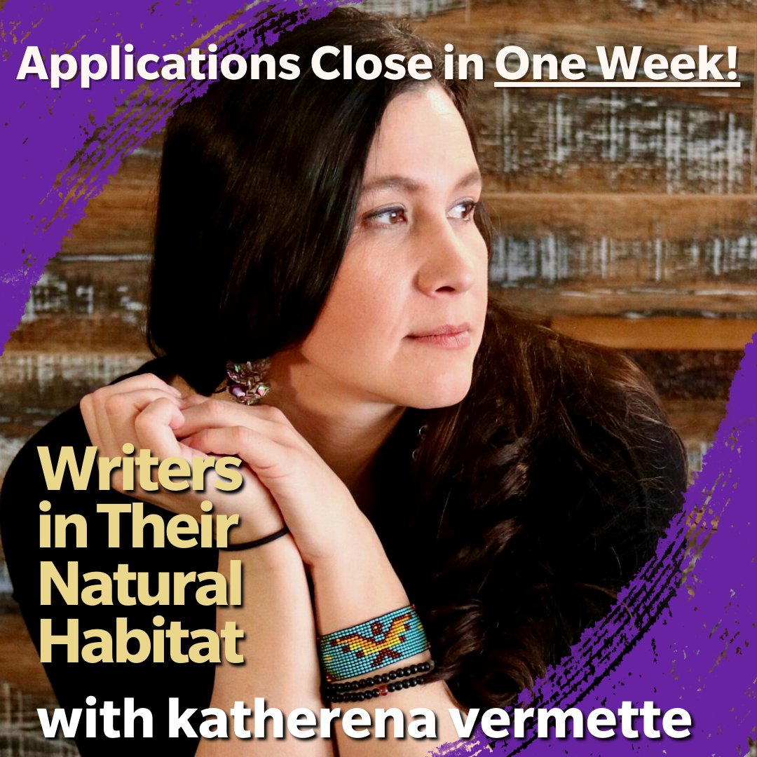 THERE'S ONE WEEK LEFT TO APPLY! 

Award-winning author katherena vermette will lead a six-part creative writing series for six emerging writers!

Applications Close Oct. 14th at 5:00pm.
Applicants chosen will be informed by October 28th, 2022.
Apply Now: bit.ly/3K0Cqi5