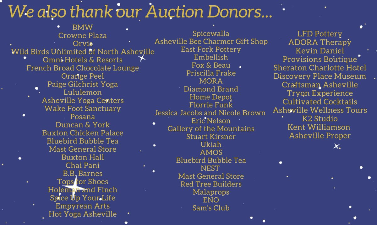 We’re sending out a special thank you to all of our special auction donors at this year’s Under The Stars fundraiser. Thank you for helping to make the event successful and for your support in making science education accessible in western North Carolina!
#AshevilleScience
🌟🌕🌟