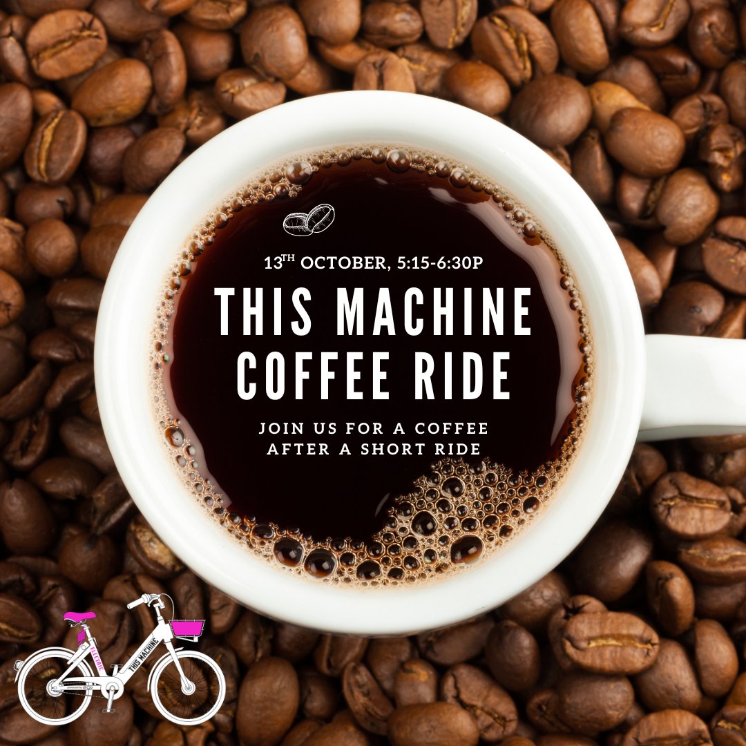 Want a chill night ride with people who won't expect you to wear lycra? Join us for a coffee &amp; an easy group ride next Thursday at 5:15!

We will meet at the This Machine station at ONEOK Field, ride, then head to a nearby coffee shop. Bring your friends or come to make new ones!