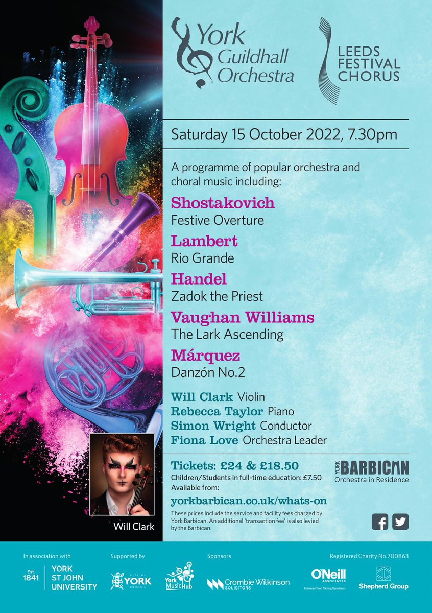 York Guildhall Orchestra (@york_guild_orch) on Twitter photo Join us on 15 October for a varied programme of choral and orchestral music featuring some fantastic soloists! Tickets available now from <a href="/yorkbarbican/">York Barbican</a> Join us on 15 October for a varied programme of choral and orchestral music featuring some fantastic soloists! Tickets available now from <a href="/yorkbarbican/">York Barbican</a>