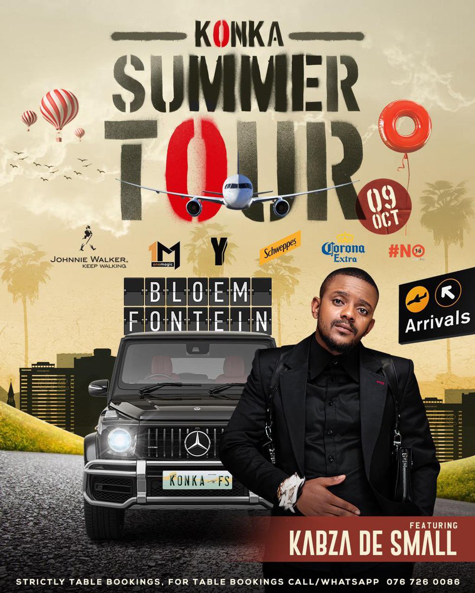 KonkaSoweto's tweet photo. Come witness the Ultimate Daytime Experience✨🍃2 Days to go untill the first National K⭕️nka Summer Tour 22’🇿🇦 Tables almost sold out
Music by @KabzaDeSmall_ & Oscar Mbo 🎹🎺💃
#KonkaSummerTour #MacufeWeekend #KeSummerYaKonka #DaytimeVibes https://t.co/Oyiu5PV7i8
