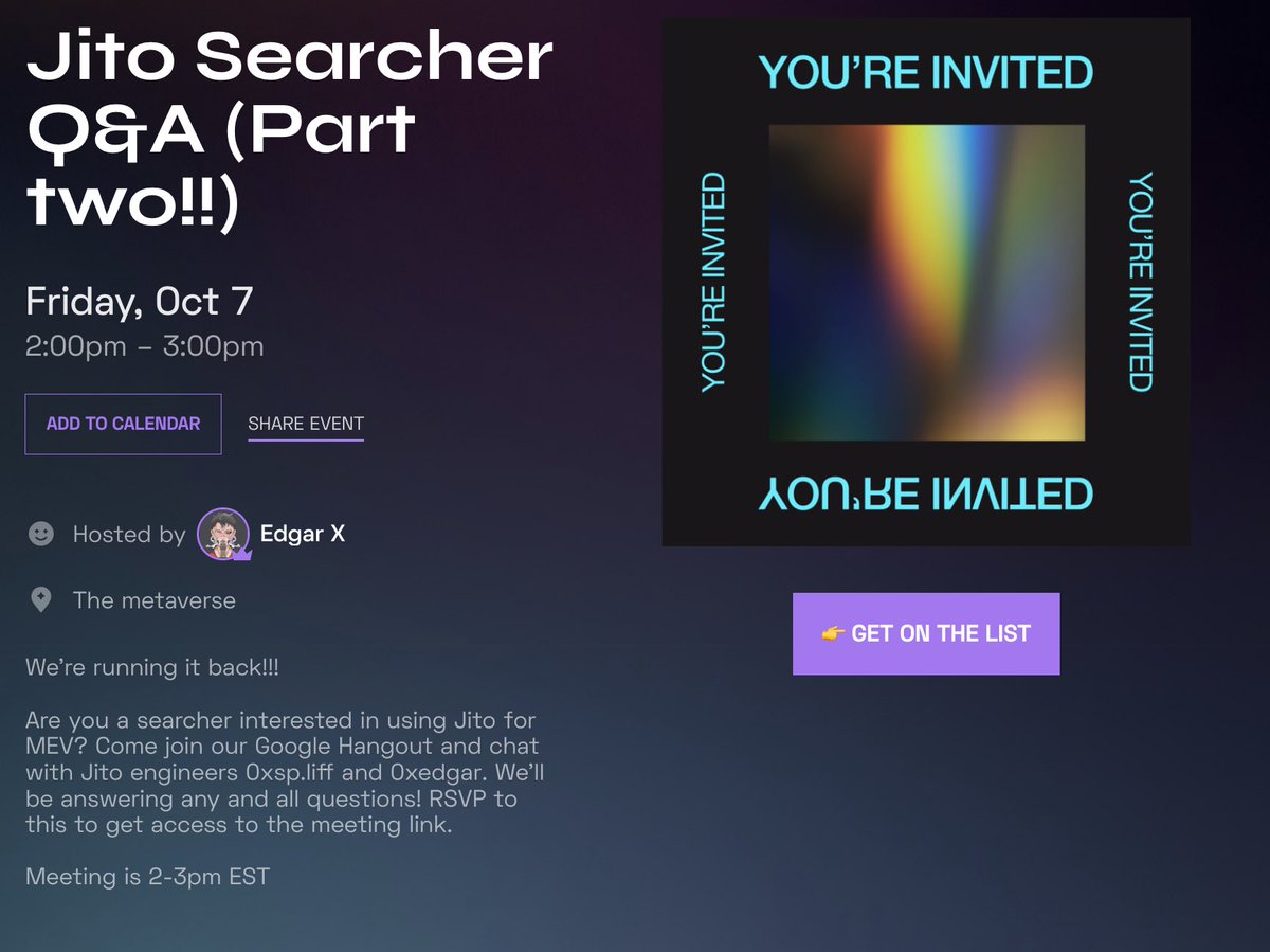 0xEdgar's tweet photo. Come join us for part two of our Searcher Q&amp;A today at 2pm EST

https://t.co/JF3juRE7w2 https://t.co/ZZ2tBWbNEB