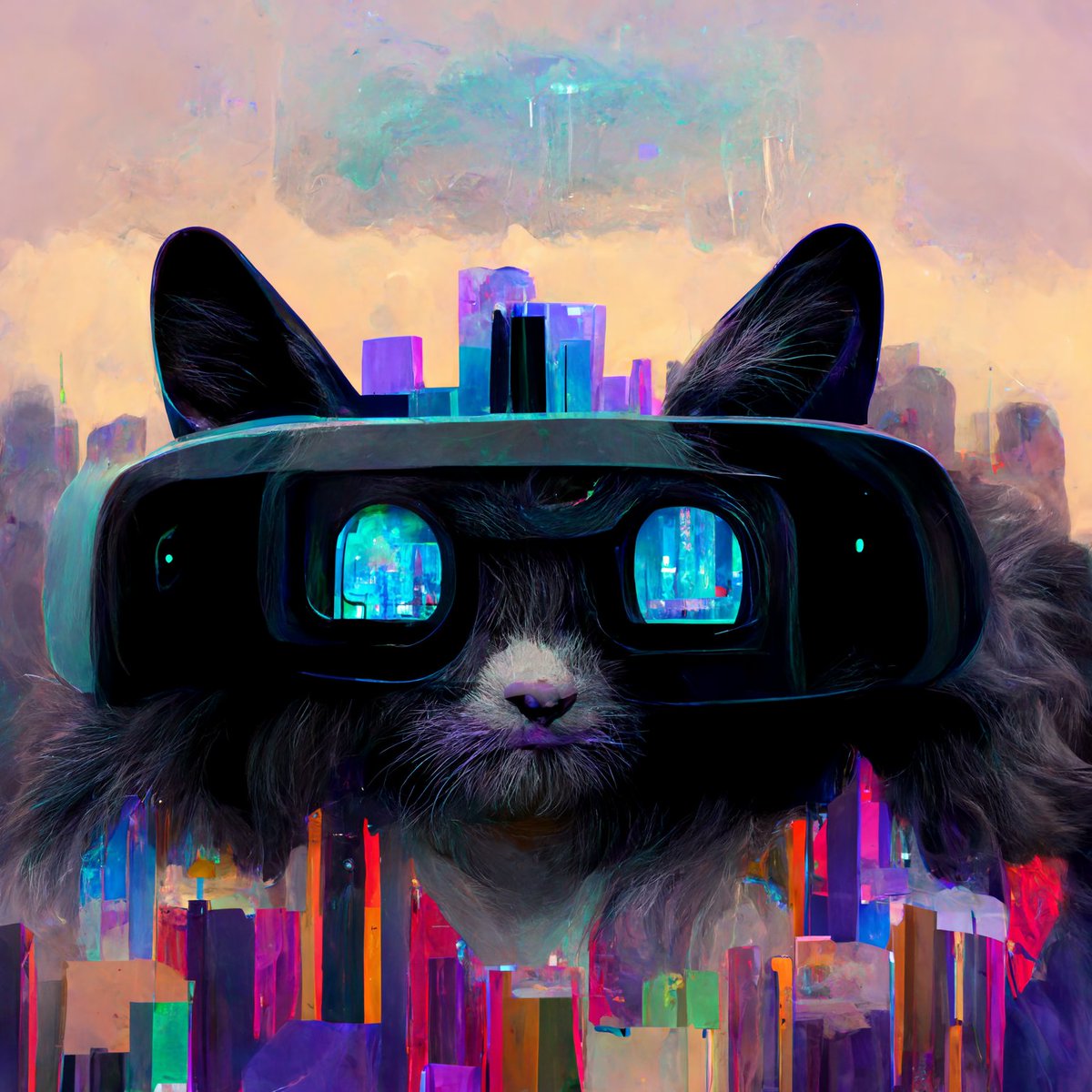 The team loved this Fridays #AI's interpretation of the ''#Metaverse' so much we've made it into a t-shirt Forget godzilla, a cat-astrophe is about to happen.