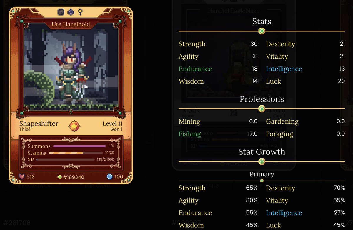 DFKnous's tweet photo. When you want that 29 to be at least 30, and you want those 19s to be at least 20, partly for #DFKDuel, you might level up like this...
(Recall my earlier #DFKStrategyPoll asking whether this hero was ready to duel: https://t.co/kBojCVLNek.)
$JEWEL #CRYSTAL #DFK #DefiKingdoms https://t.co/OXGsvhA669