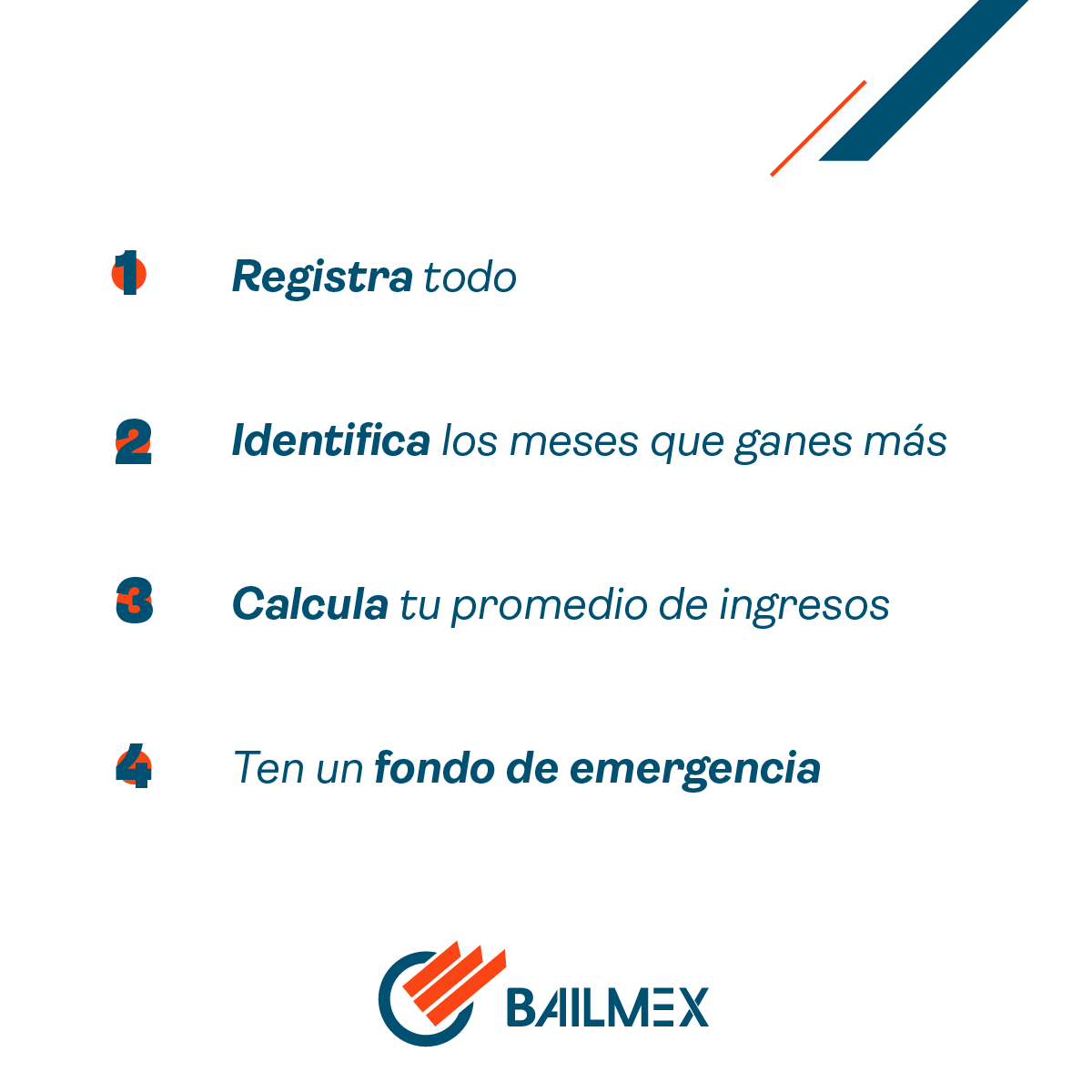 Bailmex1's tweet image. Estos cuatro puntos te ayudarán a llevar una administración de #ingresosvariables más adecuada de tus ingresos variables y por consiguiente de tus finanzas generales.