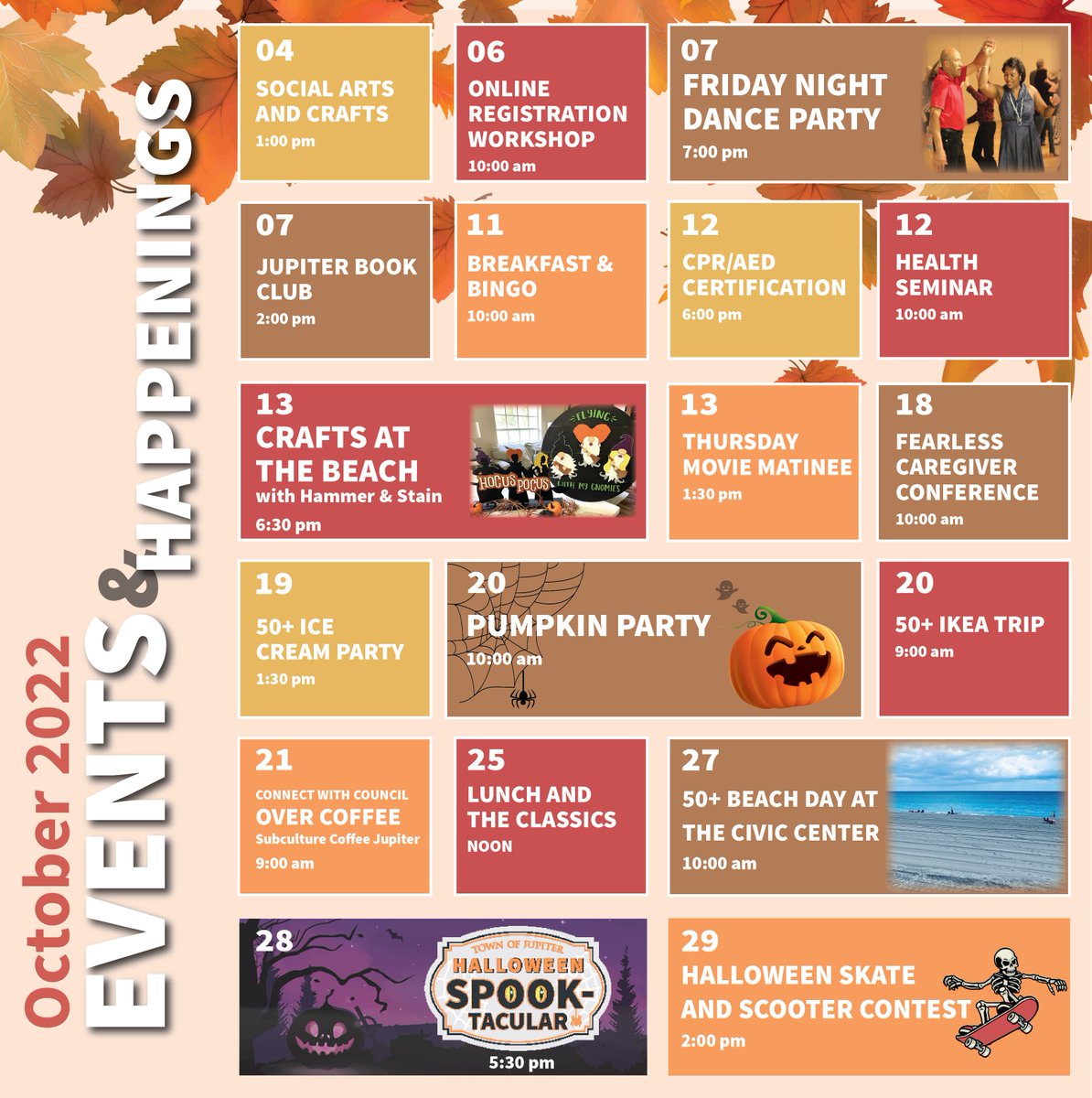 TownofJupiter's tweet photo. Fall season is here &amp; the Town of Jupiter has a number of fun, family-friendly events all month long to help you get into the fantastic #FallSpirit!🍂☕ You don't want to miss the Halloween Spooktacular on October 28! Visit https://t.co/76kKm3epV6 for more details. #TownOfJupiter https://t.co/U6fYpMJ4Ji