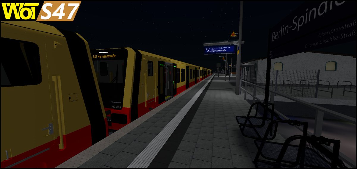 WordofTransport's tweet photo. 483 003, together with two other units, is waiting for their departure towards "Hermannstraße" at the nearly complete "Spindlersfeld" station. Ofcourse, everything seen here is still Work In Progress.
#WoT #S47 https://t.co/DPbQH6VBJ2
