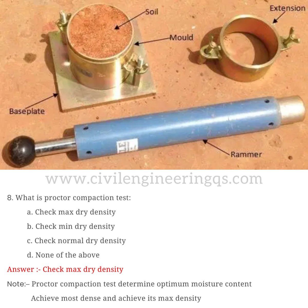 Civil_Engg_Qs's tweet image. What is proctor Compaction Test ?
civilengineeringqs.com/important-ques…
#sandtest 
#compactiontest 
#compaction 
#civilengineering 
#civilengineer