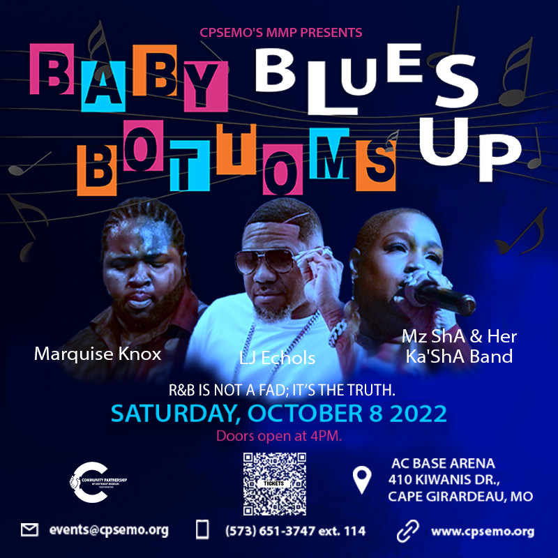 🥳🥳 Tomorrow is our Baby Blues Bottoms Up concert! Come join us for an evening of blues and R&amp;B. 🎵🎶 There's something for everyone! 🌮 Click the link below to get your tickets!
bit.ly/3QxUWB2
*
*
#CPSEMO #Blues #Music #Concert #CommUnity #TogetherWeRise